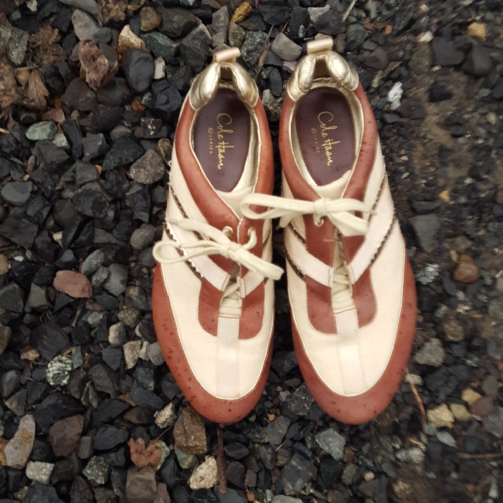 Cole Haan Cream and Brown Sneakers - Picture 2 of 6